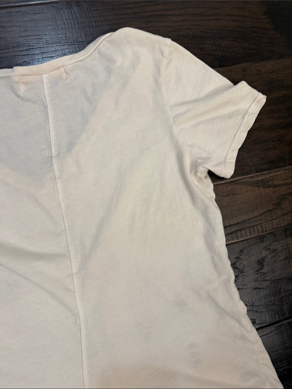 Wildfox V-Neck Peach/Cream Tee with Orange Butterfly Print - Picture 11 of 13